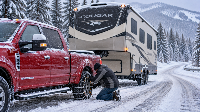 Winter RV Travel: Tire Chain Laws and What You Need to Know Before Heading Out